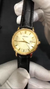 ADRIATICA Swiss Made Classic Slim Watches Gold Case Gold Dial Womens Leather Strap Watch 33mm A3177.1211Q
