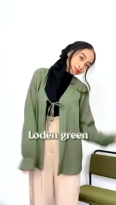 ALOHA Emily Cardigan Oversize Atasan Outer Wanita Tali Jumbo Atasan Wanita Tali Depan