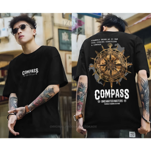 Baju Kaos Tshirt Distro Terbaru Sablon Bergambar Compas Pakaian Cowok Cewek Keren Lengan Pendek Bahan Katun Combed30s Warna Hitam Putih Motif Simpel Cod