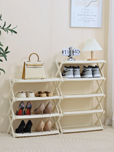 Foldable 4 Layer Shoe Rack Space Saving Multi-Layer Easy Access Shoe Storage Sandals Heels Slippers Shelf Organizer