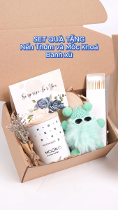 SET QUÀ TẶNG Nến Thơm và Móc Khoá Banh Xù - Phù hợp cho các dịp Sinh Nhật Tốt Nghiệp - Lumi Candle