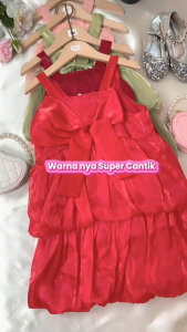 Dress Baby Princess Sling Satin Impor 3 Bulan -7 tahun