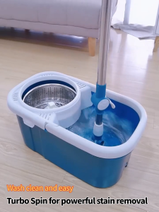 Jbos Magic Spin Mop With Spinner and Bucket Upgraded Stainless steel Bar thicken Cloth Complete Set