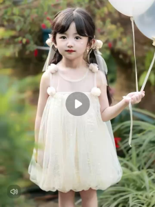 White sequin tulle dress - dress anak perempuan warna putih dengan motif sequin mewah korean style