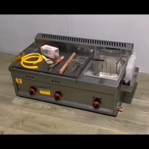 Mideca Burger Griddle and Deep Fryer Heavy Duty Burger Griddle Gas Type Burger Griddle For Business Burger Griddle With Stove Griddle Stainless steel Griddle For Burger