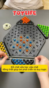 Bộ cờ xếp hình tam giác bằng dây chun cao su cho bé cờ chuỗi tam giác cờ xích đồ chơi xếp hình logic cho trẻ em TOYLIFE