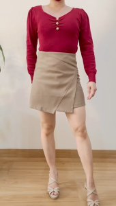 ●ECLAIRE● 003 Rok Skirt Mini Twill furing celana Polos Basic Kasual Casual Korea Mode Santai Import ssso