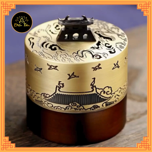 Lư đồng xông trầm lư hạc nâu lư hương xông trầm dùng để xông trầm hương thay cho thác khói trầm hộp quà biếu tặng Diệu Tâm