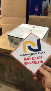 Chậu rửa mặt lavabo Treo Tường có ốc vít  5159 men NANO trắng sáng chống ố chống bám bẩn