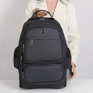 16 Inch Trolley Laptop Backpack Bag 2 Wheels Cabin Travel Luggage Bag Waterproof For Men Women College School Student