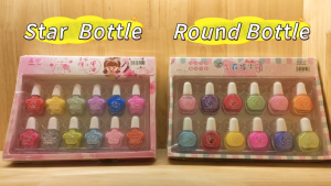 Little Girl Kids Nail Polish Easy Washable 24 Pieces in One Set Kids Nail Polish Makeup Toys