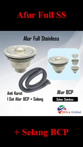 Afur Bak Cuci Piring + Selang BCP 1 Set / Selang Avur Afur Apur Saringan Pembuangan Bak Cuci Piring