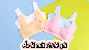 (ST22) Mẫu AL01 - 30-50kg Áo lá nữ áo lót học sinh cấp 2 có đệm cho bé 100% Cottonnhiều hình - nhiều màu dễ thương và an toàn cho bé