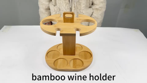 Wine Glass Rack - Bamboo Holder Cup Hanging Shelf Organizer for Home Bar Restaurant