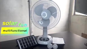 14inch 12inch Solar Panel Charging Fan Solar electric fan with charger and 2 bulbs direct 220v 1