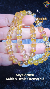 Collection Ceiling Grade Rare Sky Garden Wealth Bowl Golden Healer Hematoid Bracelet