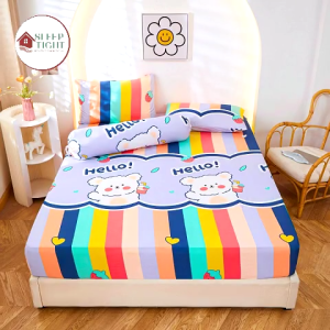 4in1 Queen 2in1 Single Cadar Keliling Sarung Bantal Panjang Fitted Bedsheet Bedsheet Set Murah BBM#1
