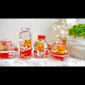 Cute Lucky Cat Floating Bottle Keychain Bring Luck Flowing Sand Red Pendant Gift Farewell Gift