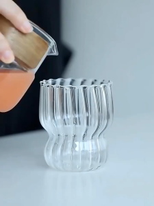 Zeekea Heat Resistant Healthy Glass Cups Water GlassCoffee CupsFlower Tea Glass Microwave Safe Glass Tea Cups