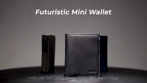 Ví da nam thông minh Thương hiệu Natoli bóp nam dáng đứng gập đôi đựng thẻ cao cấp BST Ryder Wallet V9