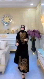 PROMO!!!Gamis Abaya Turkey Mikha Bludru Mix Premium Mote terbaru