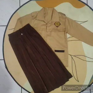 Seragam sekolah Pramuka siaga panjang Anak perempuan Bonus topi