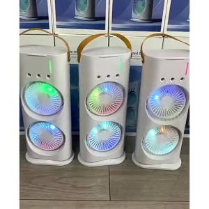 Quạt Phun Sương tích điện 2 Đầu Quạt Hơi Nước Phun Sương 2 Tầng Quạt phun sương 2 đầu - Giá Tốt Miễn Phí Vận Chuyển Quạt mini phun sương 2 đầu để bàn tiện lợi quạt hơi nước