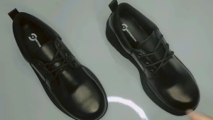 ORTHERUN - Sepatu Safety Wanita Tali Full Black Safety Ujung Besi Low Boots