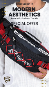Tas Selempang Pinggang Pria Waistbag Sporty AR Apparel Slingbag Model Outdoor Terbaru