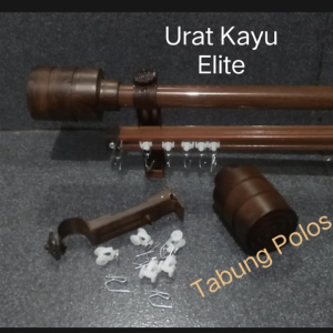 Besi Gorden Double Fullset Minimalis Tabung Polos Batang Ulir Ganda & Rel Elite Vitrase