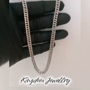 KINGDOM JEWELLRY Kalung Rantai pria Titanium Silver anti karat dan Anti luntur Kalung pria terbaru dan terlaris.kalung pria keren