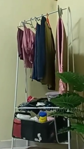 A-Shape Standing Clothes Hanger Cloth Organizer Rack Rak Baju Pakaian Gantung Baju Laundry Garment Drying Shelf Coats Shoe Wardrobe Closet Storage
