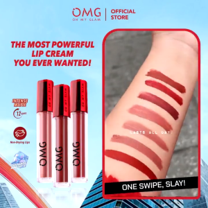 OMG OH MY GLAM Mattelast Lip Cream Matte Dengan Warna Intense Tahan Lama & Ringan