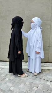 Gamis Anak Perempuan Syari Bahan Jersey Usia 3-13 Tahun Terbaru Polos Dress Anak Pengajian Lebaran Baju Muslim Syari Wanita