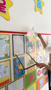 A6/A4/A3 Self Adhesive Magnetic Sign Holder Double Sided Window Magnetic Display Frame With Clear Pvc And Strong Magnetic For Office/Home/Store/Door/Glass/Wall Display Frame