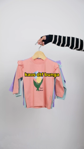 Kaos Lengan Panjang Perempuan Cewe Girl Bunga Series 1 2 3 4 5 Tahun
