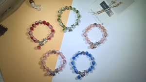 Butterfly Elephant Pendant Ornaments Popcorn Crystal Gradient Beads Girl Bracelet Birthday Gift