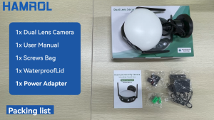 Harmol 180° Ultra-Wide Angle WiFi Camera 4K Ultra High Definition Dual Lens Wireless Outdoor Security CCTV AI Humanoid Detection Two Ways Audio CCTV Surveillan