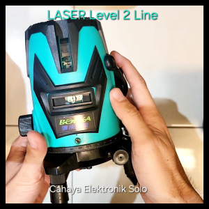 Laser Level 2 Line Garis Hijau Portable Mesin Self Levelling Tas Vertical Horizontal Langit Ceiling