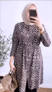 K-FASHION Valeya Tunik Set Muslim Wanita Bahan Rayon Premium Adem Busui Friendly LD110cm