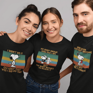 Snoopy vintage Statement Graphic Design collection High quality shirt Fashion T-shirt