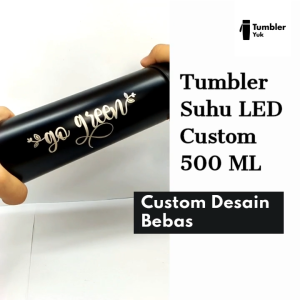 Tumbler Custom LED GLOSSY Stainless Steel FREE Custom Nama Logo Grafir Laser Vacuum