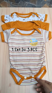 3 Pcs Jumper Bayi for Newborn 0-3 Bulan Mustard