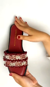 Sandal Wanita Super Empuk Motif Mutiara NonSlip Terbaru Kekinian