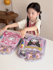 3 in 1 Sanrio Kuromi Puzzle Painting Coloring with Diamond Sticker – Melody Cinnamoroll DIY Art Gift for Children-T231