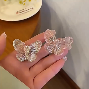 FR-C1136 Jepit Rambut Kupu Kupu Mini 3D Transparan Korean Style / Jepitan Hologram Butterfly Clip