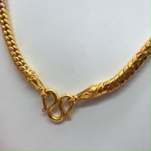 สร้อยคอทองสามกษัตริย์ 3K ลายกระดูกงูกลม หัวจรวด ความยาว 28 นิ้ว ใส่ได้ทุกโอกาส สร้อยแฟชั่น งานชุบ ดีไซน์สวย ดูดี ส่งไว