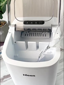 High-Quality Portable Ice Maker 6-8 Minutes Ready Adjustable Cube Size Fast Cooling Compact Countertop Ice Machine with Automatic Cleaning