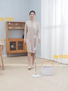 『PHB』4 Cloth Self Wash Spin Mop 2.0 Spinner Flat 360 Rotating Cleaner With Turbo Flushing Bucket