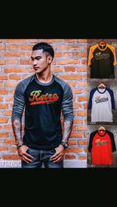 เสื้อแขนสามส่วน เสื้อแขนสามส่วนผู้ชาย เสื้อแขนสามส่วนวินเทจ เสื้อไหล่สโลป แขน 3 ส่วน เสื้อยืด เสื้อยืดวินเทจ Vintage. ( รหัสสินค้า T 14 ) Man Clothing